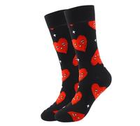 GKYQVE Unisex Romance Heart Lips Pattern Middle Calf Socks Novelty Fun Cotton Calf Socks For Lover Couples On Valentines Day Valentines Day