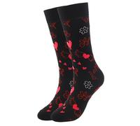 GKYQVE Unisex Romance Heart Lips Pattern Middle Calf Socks Novelty Fun Cotton Calf Socks For Lover Couples On Valentines Day Valentines Day