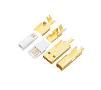 GKYQVE USB Gold Plated Welding Plugs Connectors Type A+B USB Male Socket Plated Receptacle Adapter Terminals Connectors Gold Plated USB Connectors