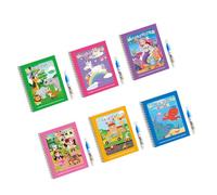 GKYQVE Water Drawing Book Set 6PCS for Kids, Portable Travel Art Toy Enhances Creativity Mess-Free Educational Water Painting Pad