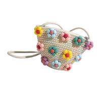 GKYQVE Women Girls Trendy Cotton Linen Woven Small Bucket Bag With Zippered Fashion Colorful Florals Crossbody Shoulder Trendy Crossbody