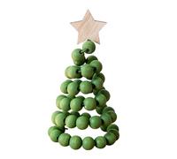 GKYQVE Wood Beaded Christmas Tree Tabletop Ornament Decoration for Mantels Shelf Dining Table Holiday Centerpieces Party Supplies