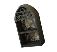 GKYQVE Wood Wall Shelf With Crystal Accent Intricate Leaf Design For Victorian Home Decoration For Friend Wood Multilayer Wall Shelf