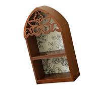 GKYQVE Wood Wall Shelf With Crystal Accent Intricate Leaf Design For Victorian Home Decoration For Friend Wood Multilayer Wall Shelf