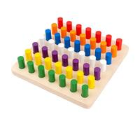 GKYQVE Wooden Sensory Pegboard Toy for Fine Motor Skills Development and Color Recognition Learning Ages 3+ Wooden Plugging Board Teaching Aid