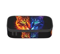 Gkyygk Neon Cat Head Pencil Case Large Capacity Pencil Pouch Big Pen Makeup Bag With Compartment For College University Office Organizer