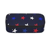 Gkyygk Red White Blue Stars Patriotic Big Pencil Case Pencil Pouch Portable Large Storage Pen Box Makeup Bag For Desk Stationery Supplies Storage Organizer