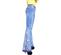 GKZA Jeans for Women Trendy Pull On Jeans for Women Womens Flare Jeans High Waisted Black Flare Jeans for Women Plus Size Bell Bottom Jeans Womens Bootcut Jeans Women's Pants Black Jeans Womens