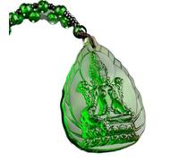 GKZJ Amulet Green Tara Pharmacist Pendant Amulet Necklace Men and Women Colored Glass Buddha Pendant