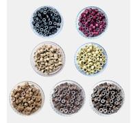 GL Hair 5.0mm Silicone Micro Ring Beads - Professional Micro Links for I Tip Hair Extensions, Damage-Free, Secure Hold, Salon Quality (Light Brown, 100pc)