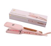 GL Hair Titanium-Infused Ceramic Hair Straightener | Ionic Wide Plate Flat Iron for Thick, Long, Frizzy Hair | 30s Fast Heat-Up | Digital 60-230°C | Pink & Gold Dual Voltage Travel Styler