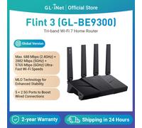 GL.iNet GL-BE9300 (Flint 3) First Tri-band Wi-Fi 7 Home Router 5× 2.5G Ports Robust VPN Capabilities and Parental Controls green