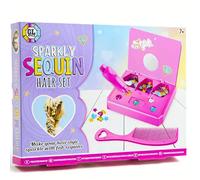 GL Sparkly Sequin Hair Set - Transform Your Hairstyle with Easy-to-Apply Sequins, Includes Hair Applicator, Comb, Storage Stand, Assorted Sequins & Stickers - Creative Hair Styling Kit for Girls