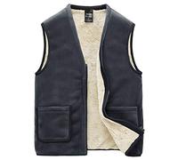 GL SUIT Mens Padded Gilet Lightweight Body Warmer Comfortable Vest Quick Drying Fleece Lined Winter Waistcoat for Outdoor Sport Running Walking Travelling Hiking,Gray,S