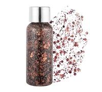 GL-Turelifes Chunky Face Body Glitter Gel Festival Mermaid Hair Sequins Cosmetics Sparkling Nails Glitter Makeup Long Lasting 30g (07# Bronze)