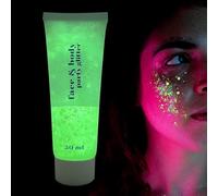 GL-Turelifes Glow in The Dark Body Face Glitter Gel 50ml Luminous Iridescent Chunky Glitter Gel Festival Glitter Cosmetic Face Hair Nails Makeup Long Lasting Sparkling uins Liquid Eyeshadow