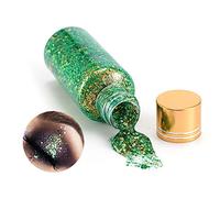 GL-Turelifes Green Face Body Glitter Gel, Mermaid Chunky Glitter Gel Chameleon Glitter Body Gel Festival Glitter Cosmetic Hair Nails Glitter St.Patrick's Day Glitter Makeup 30ml (#12 Green)