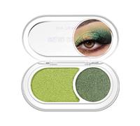 GL-Turelifes Holographic Double Glitter Eyeshadow Palette, Pearl Color Metallic Shimmer Eyeshadow, Sparkle Inner Corner Eye Highlighter, Creamy Mini Eye Shadow Iridescent Fairy Makeup (02 Green)