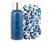 GL-Turelifes Mermaid Sequins Chunky Body Glitter Gel Liquid Eyeshadow Sparkling Festival Cosmetic Face Glitter Hair Nails Makeup Long Lasting 30g (05# Blue)
