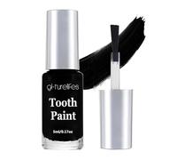 GL-Turelifes Tooth Paint Makeup, Black Tooth Painting Cream, Safe, Quick Dry & Realistic, Creating Black Out Tooth Makeup & Missing Teeth SFX for Halloween, Cosplay, Theater (5 ml) (Black)