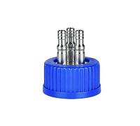 GL45 Bottle Lid with 304 Stainless Steel Connectors, Screw Cap for Laboratory Transfer Feeding Setup Workflows