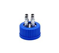 GL45 Bottle Lid with 304 Stainless Steel Connectors, Screw Cap for Laboratory Transfer Feeding Setup Workflows