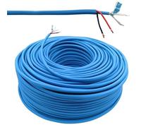 Glac Store 100m Mini RG59 Coaxial Cable - Video & Combined Power Supply - 75 Ohm - 4K Ultra HD - LSZH Blue