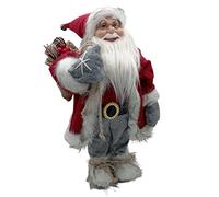 Glac Store Santa Claus Figurine Available from 60 cm to 80 cm Huge in Various Versions White or Red Christmas Decoration Gift Idea (Red and Grey, 80 cm)