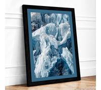 Glacial Monument Minimalist Framed Wall Art Print A4 Black | Ready to Hang, Premium Gi Paper, Fade-Resistant Inks, Securely Packaged, UK Made