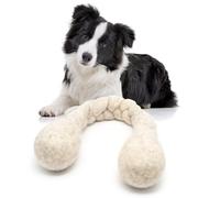 Glaciart One 15-Inch Dog Wool Rope Toy - Durable Chew Toys for Small and Medium Breeds - Natural, Plastic-Free, Non-Allergic - Long-Lasting Play and Activity Ball for Dogs, Indoors and Outdoors