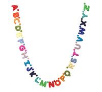Glaciart One Alphabet Garland - Natural Handmade Wool ABC Letters & Balls - Decorative Wall Decor for Classroom, Playroom, Nursery, Baby, Toddler's Room - Ready-to-Hang Art - 7Ft., Rainbow-Colored