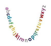 Glaciart One Alphabet Garland - Natural Handmade Wool ABC Letters - Decorative Wall Decor for Classroom, Playroom, Nursery, Baby, Toddler's Room - Ready-to-Hang Art -7 Feet, Rainbow-Colored