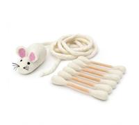 Glaciart One Cat Qtip Toy Set, Felt Mice Cat Toy & Cotton Swab Cat Toy, Wool Felt Cat Toys for Indoor Cats