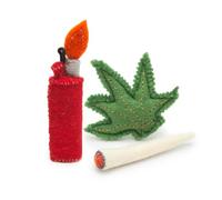 Glaciart One Catnip Joint & Leaf Cat Toy Set | Cat Crack for Funny Cats, Stimulating Cat Toys for Boredom, Exercise & Play | Filled w/Organic Catnip to Excite/Calm Kitty | Organic Idea