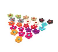 Glaciart One Daisy Flower Felted Wool for Crafts - 24 pcs | Craft Daisies for DIY Holiday Ornaments, Floral Garland | Flower Appliques for Ornaments, Clothes or Scrapbook Embellishments