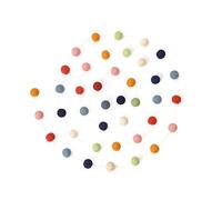 Glaciart One Felt Ball Garland - 12 Feet, 40 Balls, 7 Gender Neutral Colors, Pom Decorations, Nursery Decor, Bunting, Birthday Party, Easter, Photo Prop
