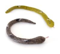Glaciart One Felt Cat Snake Toy - Soft Enrichment Fuzzy 100% Natural Wool Toy - Interactive Catnip Cat Toy Set - Pet Safe, Non-AZO Color Dyes - 18"