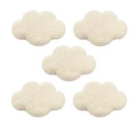 Glaciart One Felt Clouds - Garlands, Crafts, Decor, Baby Mobile Ornament - Soft Plush for Kids Rooms, Nursery - 100% New Zealand Wool, Felted in Nepal, Essential Oil Ready - 5-Pack