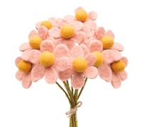 Glaciart One Felt Flowers Artificial Bouquet - 10 pcs | Reusable, Washable and Essential Oil Ready Pastel Artificial Flowers w/Bendable Wire Stem | Great as Gift and Home or Event Decorations