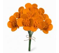 Glaciart One Felt Flowers, Artificial Poppies, Reusable, Washable and for Essential Oils, with Bendable, Long Wire Stem, Ideal as a Gift and Decoration for Home or Events