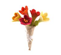 Glaciart One Felt Lily Flowers Artificial Bouquet - 5 pcs|Reusable, Washable and Essential Oil Ready Multi Color Artificial Flowers w/Bendable Wire Stem |Great as Gift and Home or Event Decorations