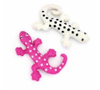Glaciart One Felt Lizard Cat Toy - 2 Pcs | Soft Fuzzy Enrichment 100% Natural Wool - Interactive Catnip Play Cat Toy Set - Safe for Pets, Non-AZO Colored Dyes