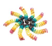Glaciart One Felt Mini Spring Cat Toy - 10 Pcs Soft Fuzzy Enrichment 100% Natural Wool Toy - Interactive Stretchable Play Cat Toy Set - Safe for Pets, Non-AZO Colored Dyes - 15” Long