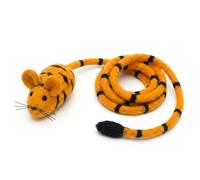 Glaciart One Felt Mouse Cat Toy - Soft Fuzzy Enrichment 100% Natural Wool - Interactive Catnip Play Cat Toy Set - Safe for Pets, Non-AZO Colored Dyes - 100” Long