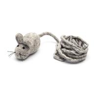 Glaciart One Felt Mouse Cat Toy - Soft Fuzzy Enrichment 100% Natural Wool - Interactive Catnip Play Cat Toy Set - Safe for Pets, Non-AZO Colored Dyes - 100” Long