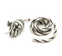Glaciart One Felt Mouse Cat Toy - Soft Fuzzy Enrichment 100% Natural Wool - Interactive Catnip Play Cat Toy Set - Safe for Pets, Non-AZO Colored Dyes - 100” Long