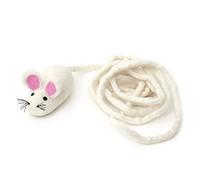 Glaciart One Felt Mouse Cat Toy - Soft Fuzzy Enrichment 100% Natural Wool Interactive Catnip Play Set - Safe for Pets, Non-AZO Colored Dyes - 100” Long