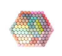 Glaciart One Felt Pom Poms, Wool Felt Balls (120 Pieces) 1 cm - 0.4 Inch, Handmade Felted 30 Pastel Colors (Green, Pink, Blue, Yellow and More) Bulk Small Puff for Felting and Garland