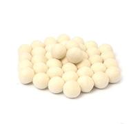 Glaciart One Felt Wool Balls, Felt Pom Poms (40 Pieces) 1 Centimeter - 0.4 Inch, Handmade Felted Pure Natural White Color - Bulk Small Puff for Felting and Garland