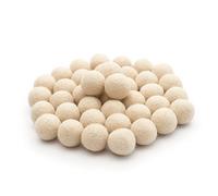Glaciart One Felt Wool Balls, Felt Pom Poms (40 Pieces) 2.5 Centimeters - 1 Inch, Handmade Felted Pure Beige Color - Bulk Small Puff for Felting and Garland